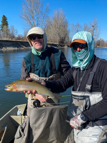 Jim picked off some nice trout on the dry fly today