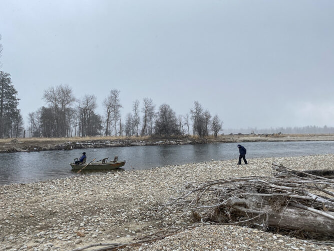 Spring fishing on the Bitterroot River does sometimes have inclement weather...