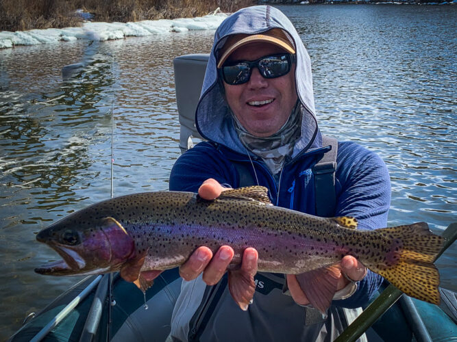 Jim's first fish of the year was a great rainbow trout