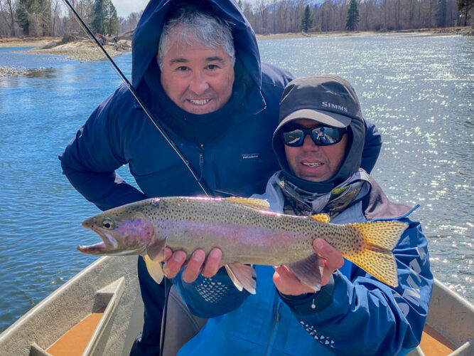 Art capped off the spring trout fishing trip with a thick rainbow 