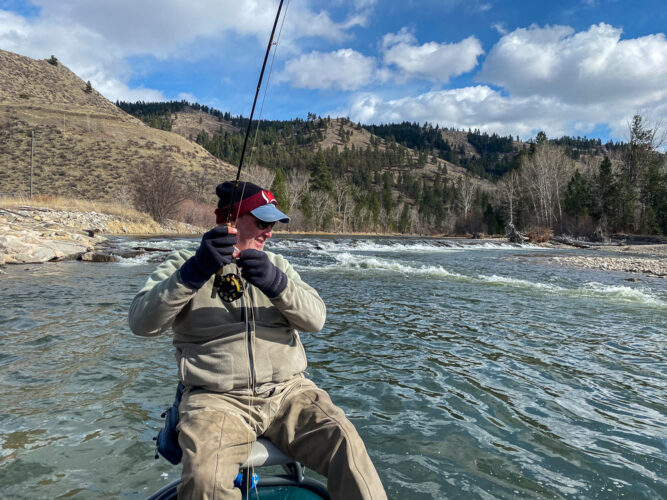 Mike had to fight this trout all the way over the diversion dam in the background 