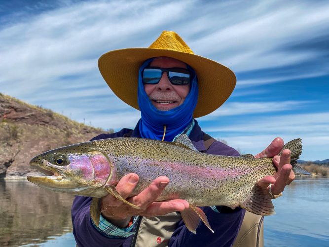 Joseph with a big rainbow trout just above Craig