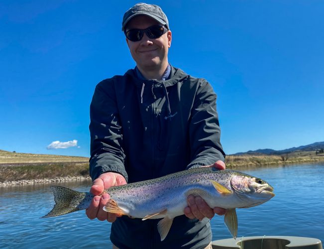 Super fat bow in the morning trout fishing the Missouri