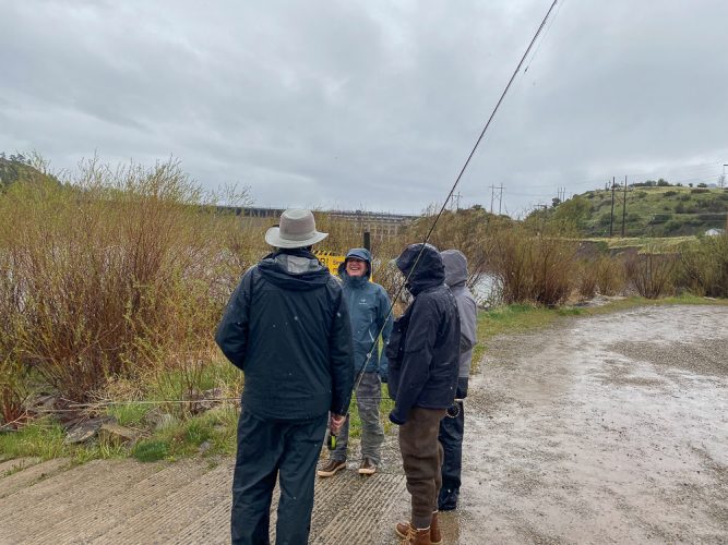 The guys geared up for a soggy day on the Mo - Hoping for some Big Rainbow Trout