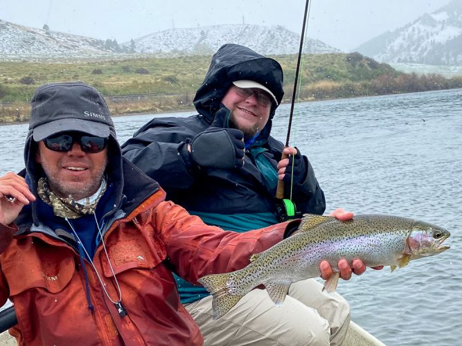 Didn't take Nick long to connect with his first Missouri River rainbow