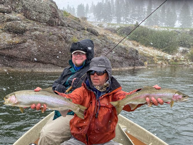 Doubled up in the afternoon - Wild Weather Trout Fishing the Missouri River