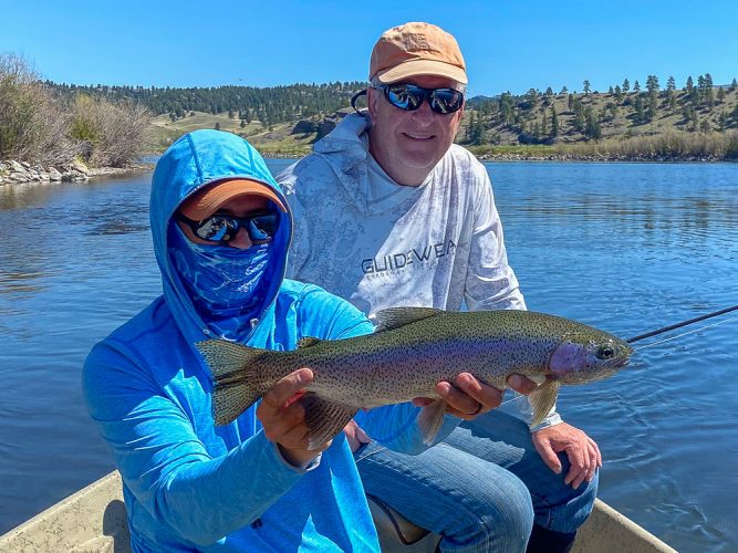 Gary with a great rainbow - Trout Fishing the Missouri