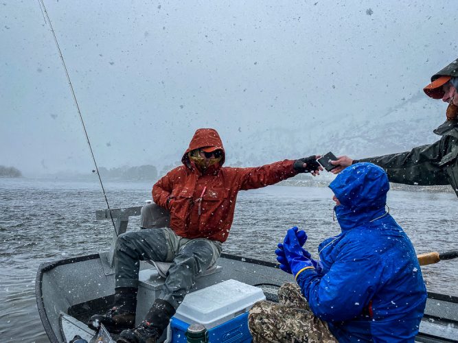 It was flask weather on the river today - That's Wild Weather Trout Fishing!