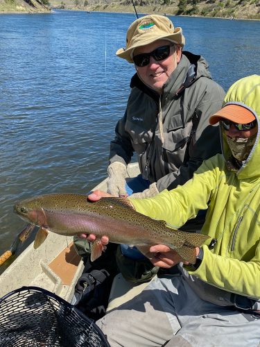 Steve with a fat rainbow trout - Big Rainbow Trout