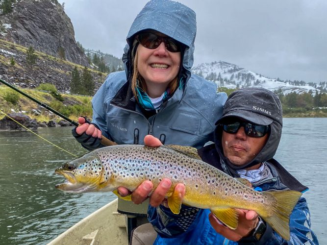 The birthday girl with a nice brown trout