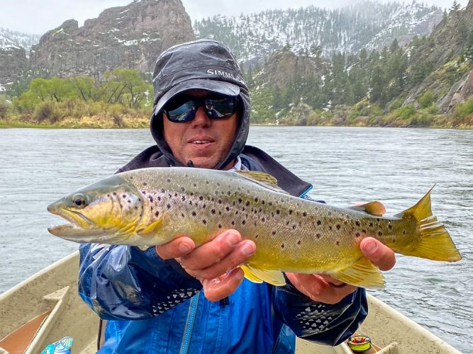 Jason with a couple nice fish in the late afternoon