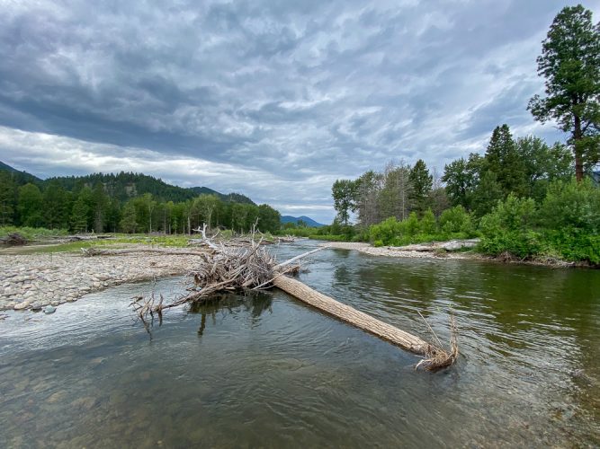 Always helps to have some cloud cover on the river - Missoula Trout Fishing