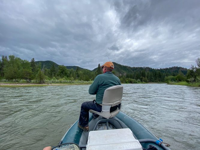 Hooked up in the cloud cover - Trout Fishing Montana