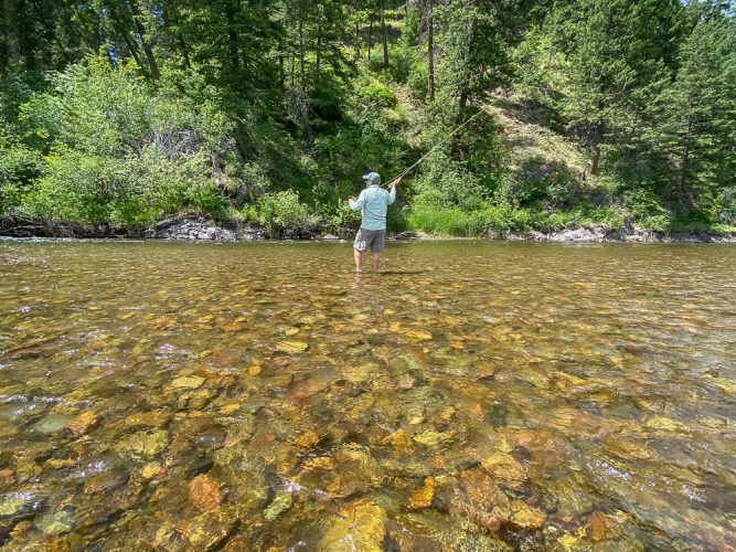 Working a nice pocket on foot - Missoula Trout Fishing