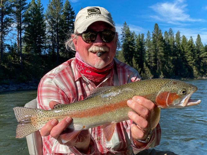 This 20.5" brown gave Bob a grand slam by 9:30 in the morning - Missoula Trout Fishing