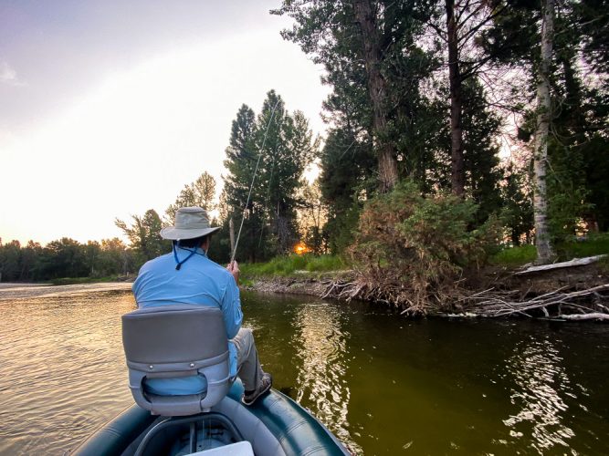 Jeff hooked up early on the dry - Montana Fly Fishing