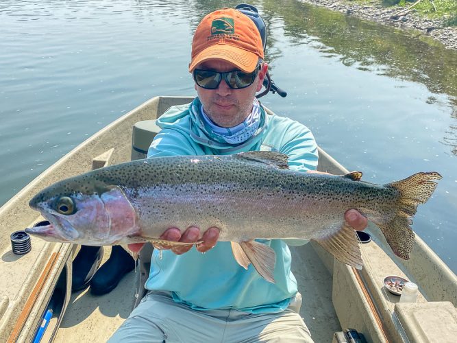 Bob found a true giant on a hopper - Clarkfork August Fishing