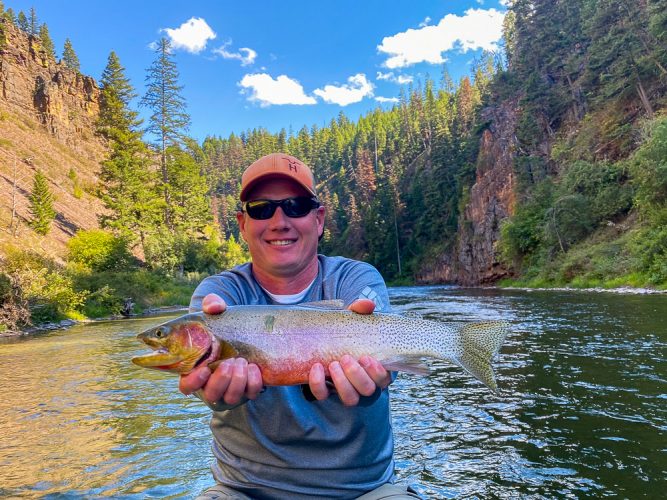 Another big cutt at the bottom of the canyon - Late Summer Missoula Fishing