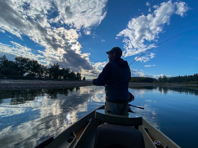 Gregg working the first slough - Missoula Fall Fishing