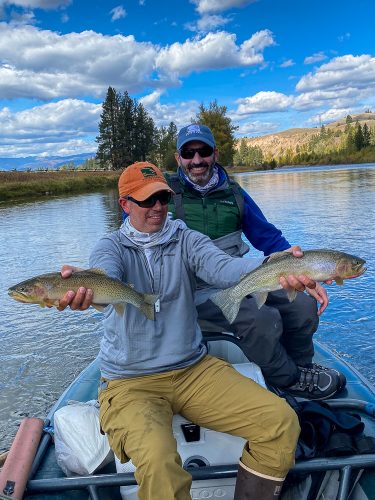 Solid double in cutthroat alley - Montana Fall Fishing Fun