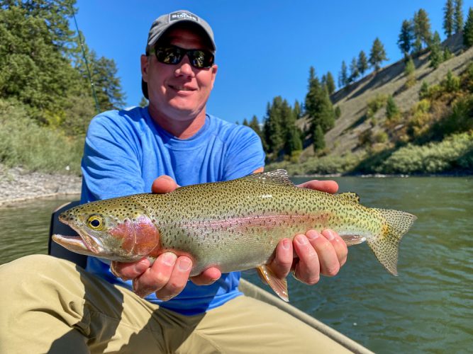 Tommy with back to back big bows - Late Summer Missoula Fishing