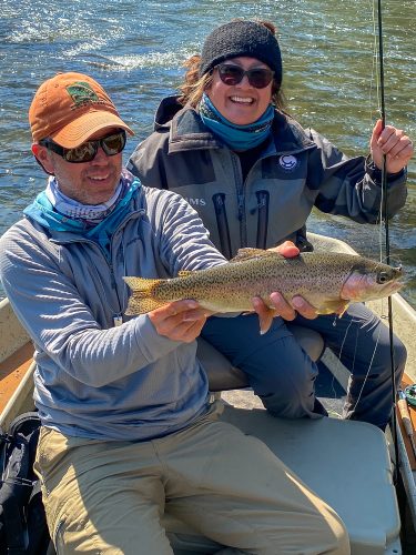 Maria with a great rainbow in the afternoon - Missoula Fall Fishing