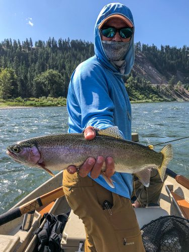 Nice dropper bow in fast water - Clarkfork August Fishing