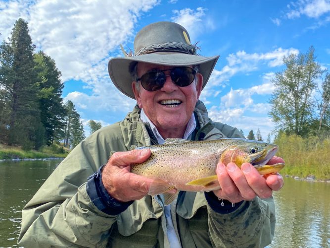 Skip was all smiles fishing dry flies in the afternoon - Missoula Fall Fishing