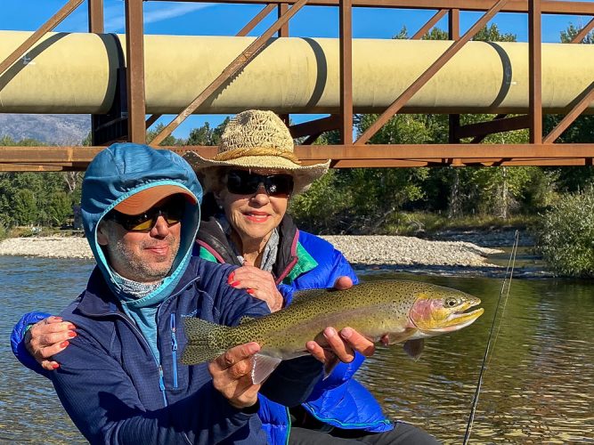 Martha with a big dry fly eater - Missoula Fall Fishing