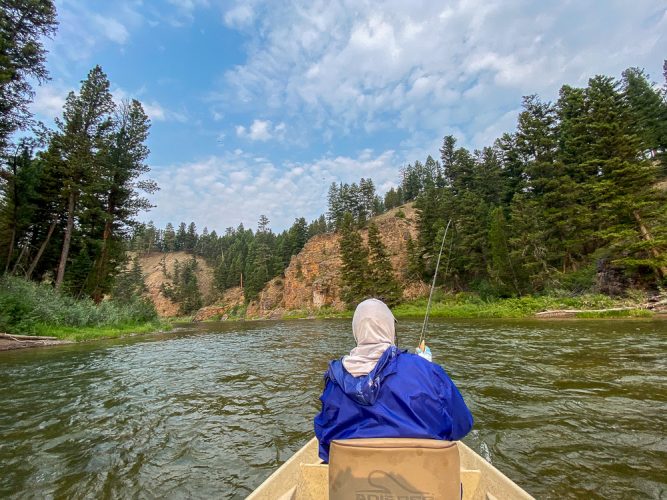 Bob tight to a decent fish - Blackfoot River Early Morning Fishing