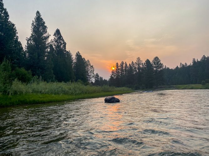 Sunrise on the Blackfoot - Blackfoot River Early Morning Fishing