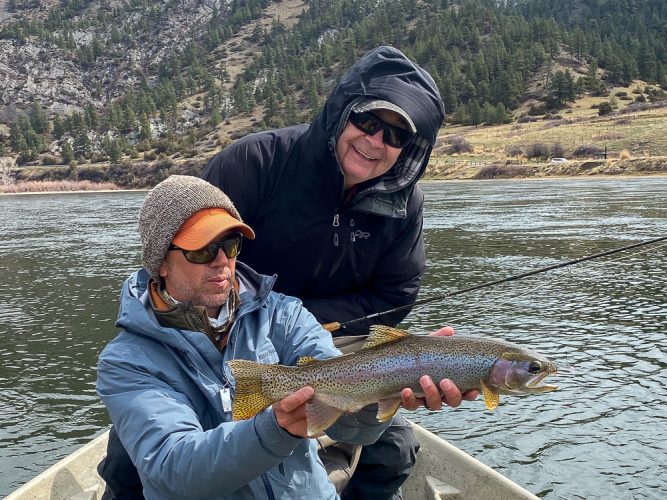 Stephen with a good one early- Missouri River Fly Fishing 2022