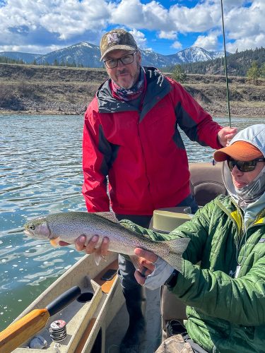 John with a quality rainbow in the morning- Flyfishing Montana 2022
