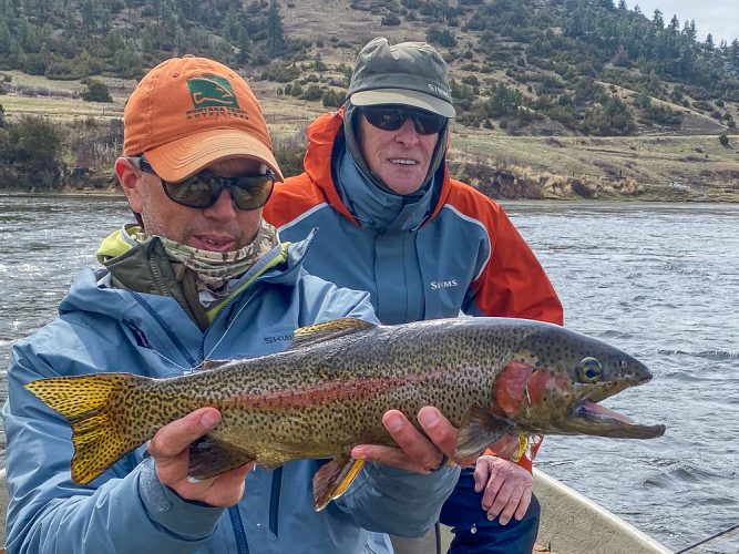 Bill with a big male- Missouri River Fly Fishing 2022