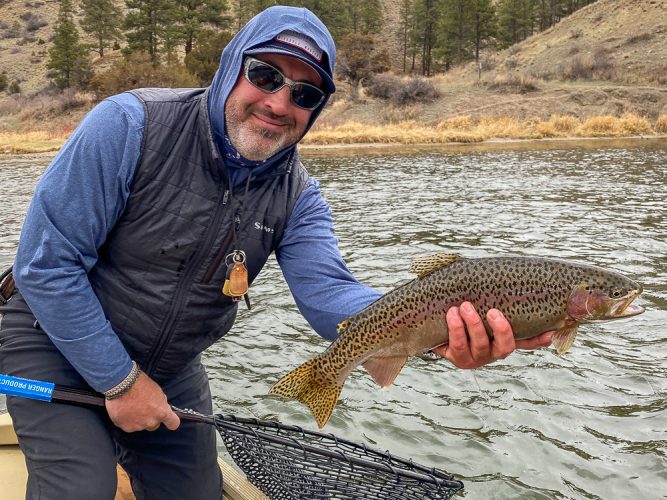 John with a chunky rainbow- Missouri River Fly Fishing 2022