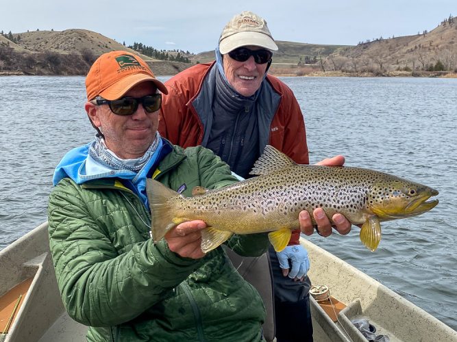 Bill with a gorgeous brown trout- Missouri River Fly Fishing 2022