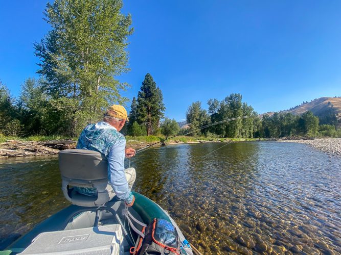 Jim with a bent rod right out of the gate - Blackfoot River Fly Fishing Guide