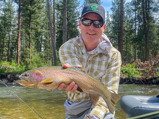 Matt with a stud cuttbow on a salmonfly - Salmon Flies on the West Fork