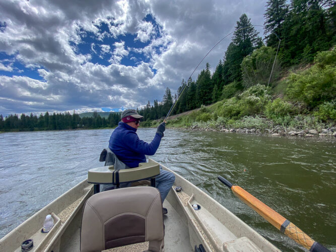 Ron bringing one boatside - Salmon Flies on the West Fork