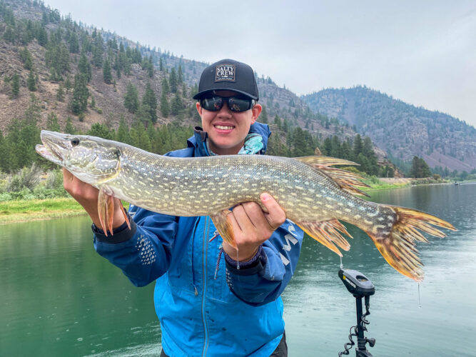 A pair of nice pike for Thomas - Spruce Moth Hatch Fishing