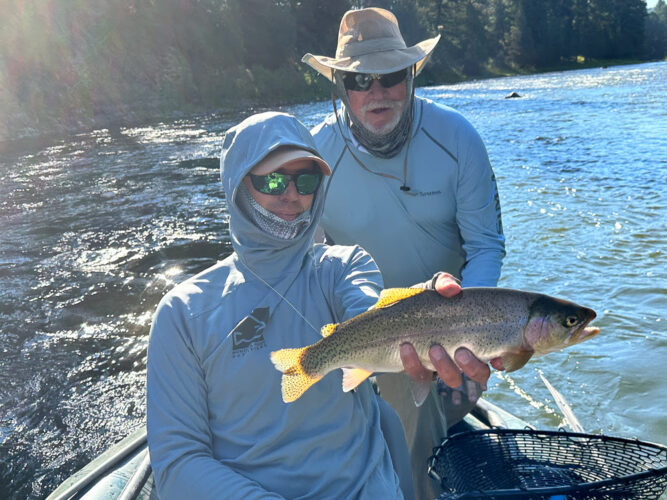 This chunky rainbow complete the super grand slam for Chris with a bull trout, brown trout, rainbow, cuttrhoat and brook trout all in one morning! - Early Morning Fly Fishing