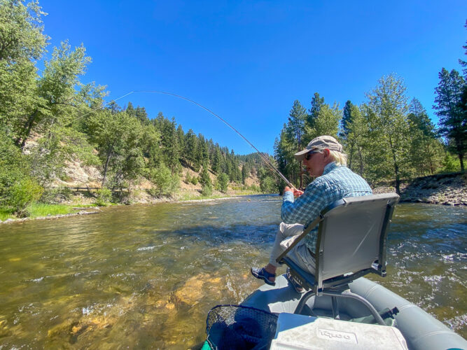 Herb hooked up in the afternoon - August Fly Fishing