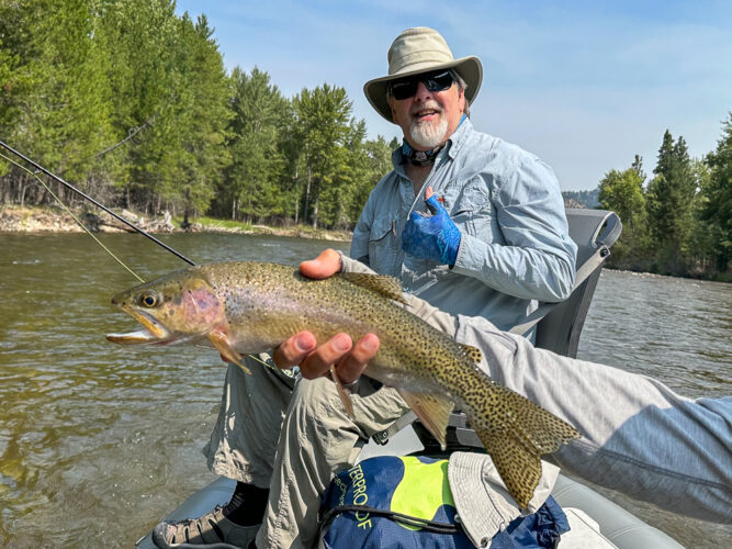 Jeff with one more big one toward the end of the float - August Fly Fishing
