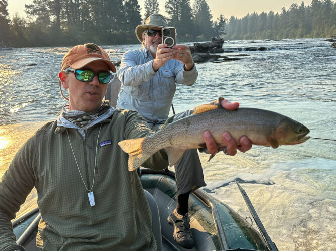 Jeff with a quality cutt out of Munchmore - August Fly Fishing