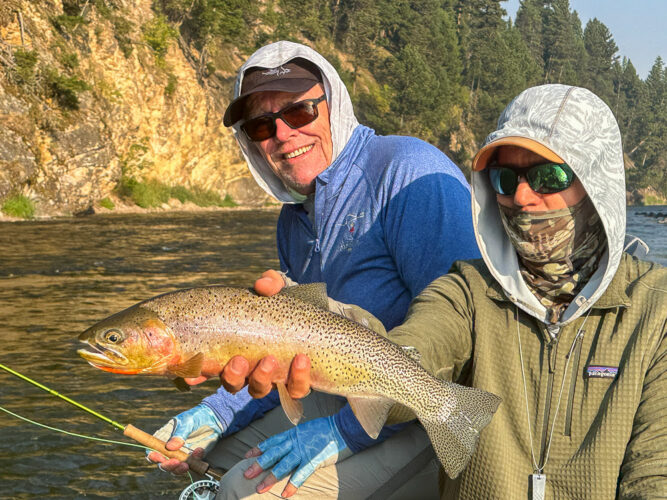 Jim with a gorgeous specimen - August Fly Fishing