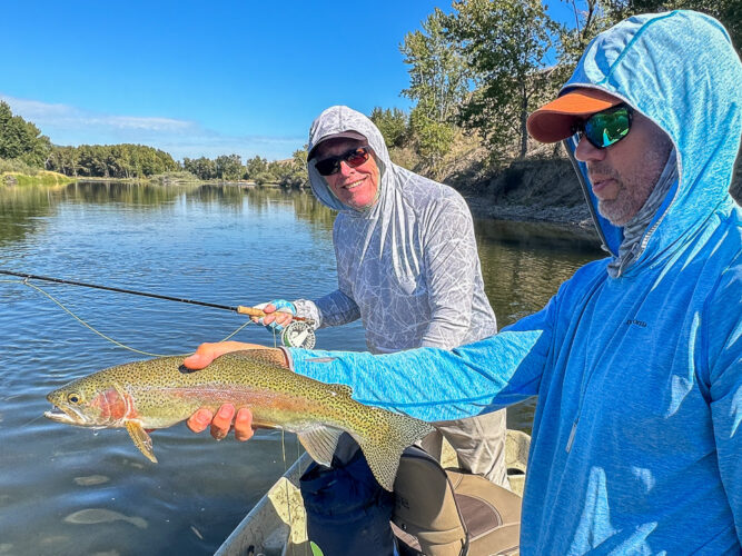Good trico session with some nice ones on tiny dries - Montana Fall Fishing