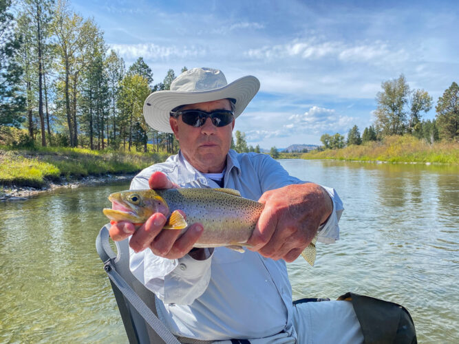Nice cutthroat on an ant in the afternoon - September Montana Fishing report