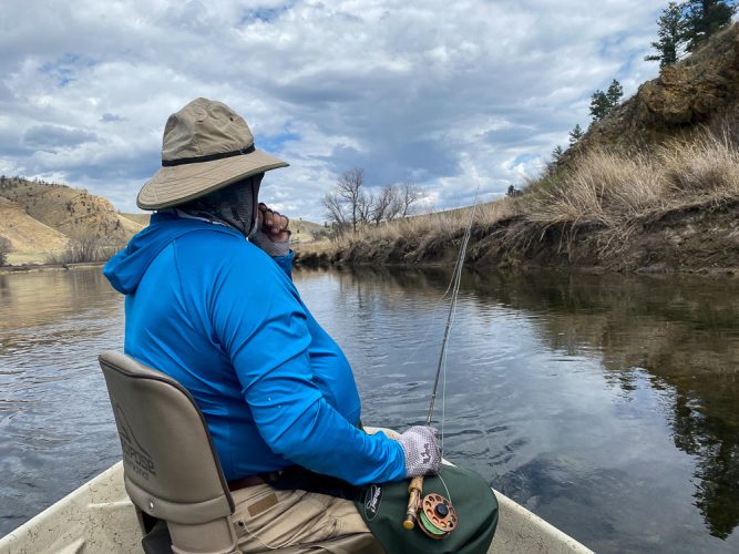 Anchored up on rising trout and making a plan - Missoula Fly Fishing Guide 2024