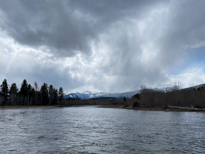 Late day squall that moved in on us - Missoula Fly Fishing Guide 2024