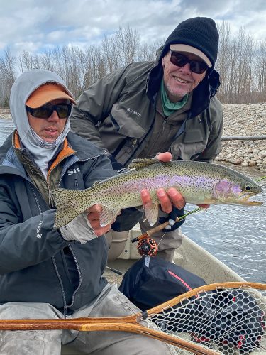 Jim with a solid rainbow in the morning - Montana Fly Fishing Guide Report